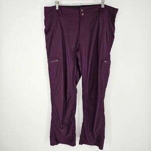 LL Bean Vista Camp Pants Womens 16 Reg Purple Cargo Hiking Outdoor 280426